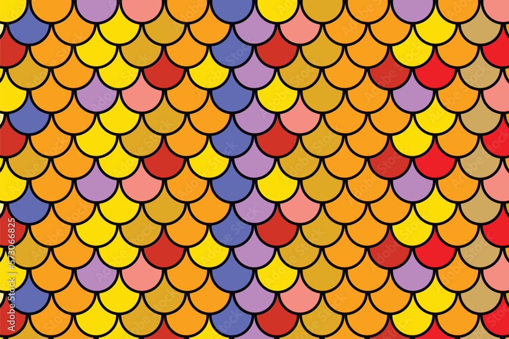 Aufkleber simple abstract coloring mermaid pattern design.
