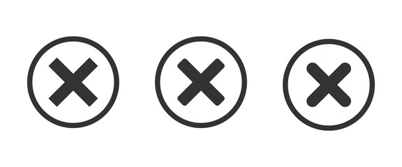 Closed vector icons set. Cancel vector sign