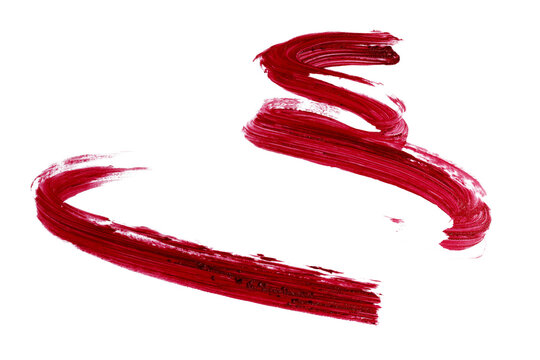 Stain Swatch Of A Red Matte Lipstick On Transparent Background