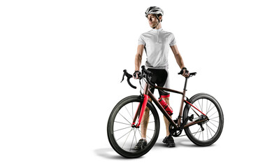 Obraz na płótnie Canvas Athlete cyclists in silhouettes on transparent background. Road cyclist.
