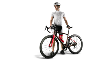 Athlete cyclists in silhouettes on transparent background. Road cyclist.