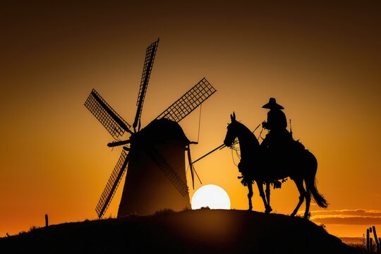 The Everlasting Silhouette of Don Quixote de la Mancha  Generative AI