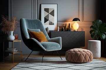 Contemporary Sophistication: A Stylish Armchair That Complements the Cozy Atmosphere of Your Living Room.