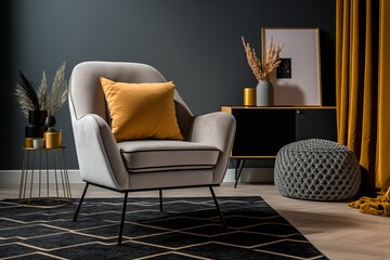Stylish Statement Piece: Introduce a Contemporary Armchair That Becomes the Focal Point of Your Cozy Living Room.