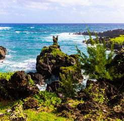 Leaping Point On Keawaiki Bay, Waianapanapa State Park, Hana, Hawaii, USA