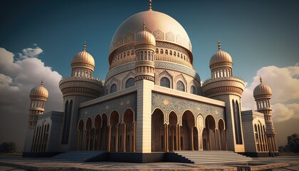 Fototapeta na wymiar Beautiful Islamic Mosque