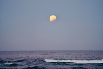 Moonset by the Horizon