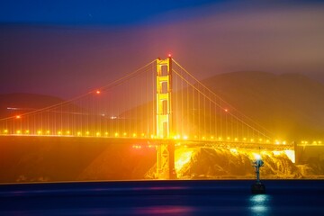 Fototapeta na wymiar Night of Golden Gate Bridge