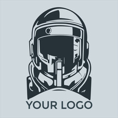 Futuristic Gaming Helmet Guy Logo