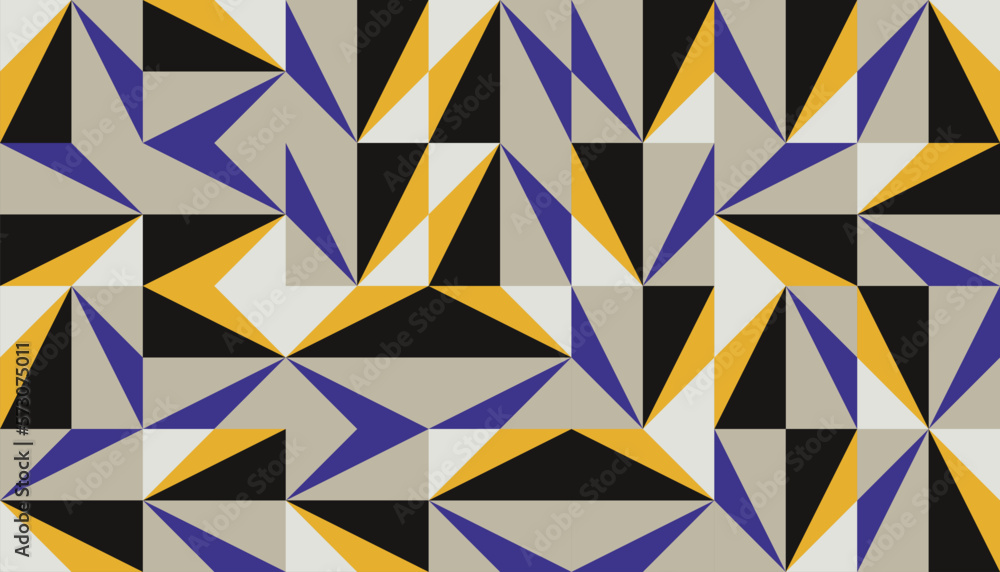 Poster abstract mosaic geometrical pattern design with simple shapes and figures