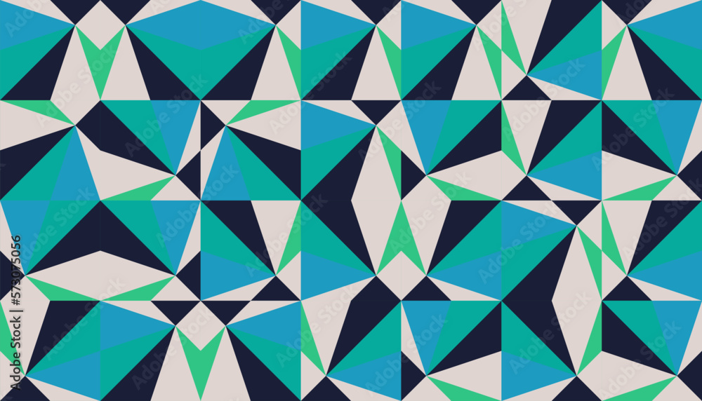 Poster abstract mosaic geometrical pattern design with simple shapes and figures