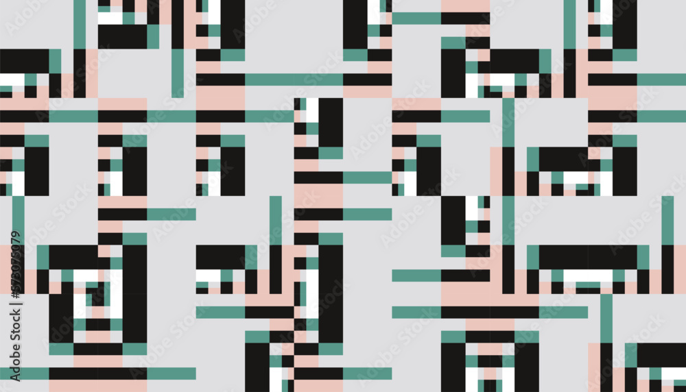 Poster abstract mosaic geometrical pattern design with simple shapes and figures