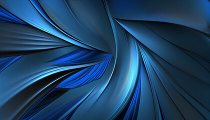Abstract Metallic blue background created with generative AI technology