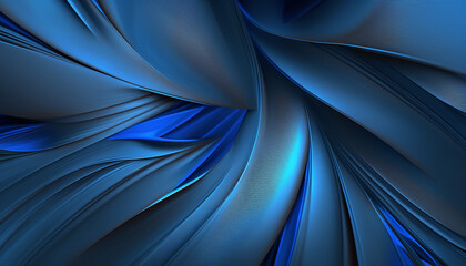 Abstract Metallic blue background created with generative AI technology