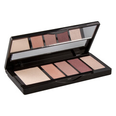 Eyeshadow palette, in a black case isolated on a white background.
