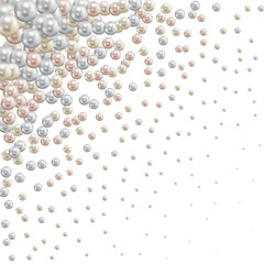 Elegant 3D Pearls. Pearl Beads. Treasure realistic design. eps 10