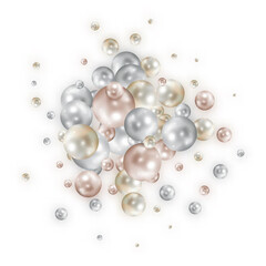 A scattering of pearls with a shadow. Beauty and fashion, style and design. eps 10