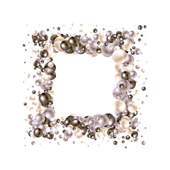 Background with render 3d black and pink balls. Round Sphere of geometric objects, pearl made of metal and plastic. vector illustration. eps 10