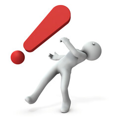 ショックで倒れるキャラクター
