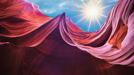 antelope canyon in arizona - background travel concept	 - obrazy, fototapety, plakaty