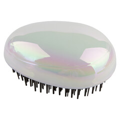 Fashionable hair brush - metallic  isolated on white