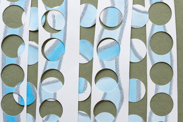 background composed of circle shapes and stencils with circles shape cutouts