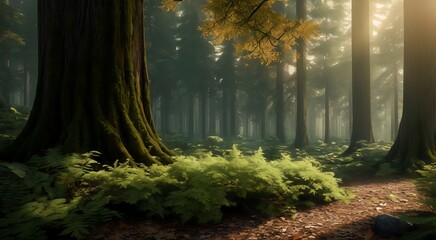 Lush green forest [AI Generated]