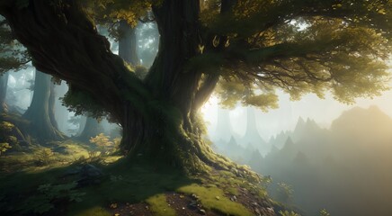 Fototapeta premium Lush green forest [AI Generated]