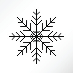 Minimalist snowflake graphic asset.