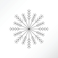 Minimalist snowflake graphic asset.