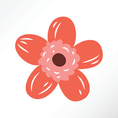 Minimalist flower graphic asset.
