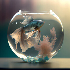 betta fish in an aquarium
