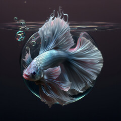 betta fish in the water