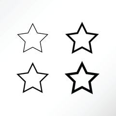 Minimalist icons of a star or favourite icon.