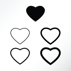 Minimalist icons of hearts.