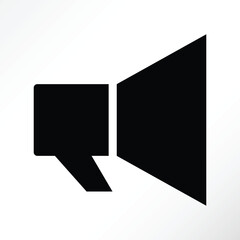 Minimalist icon of a sound speaker.