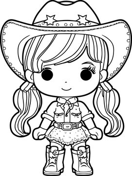 Artwork design, illustration for T-shirt printing, poster, coloring page, wild west style, American western.