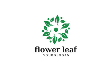 luxury flower leaf creative logo design