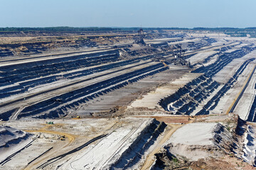 Bucket-wheel excavators at the largest lignite mine in Europe hambach near cologne