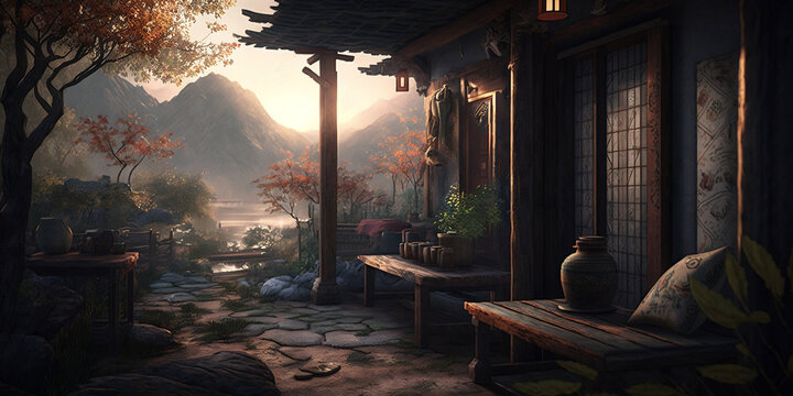 Lijiang Yunnan China painting, beautiful landscape