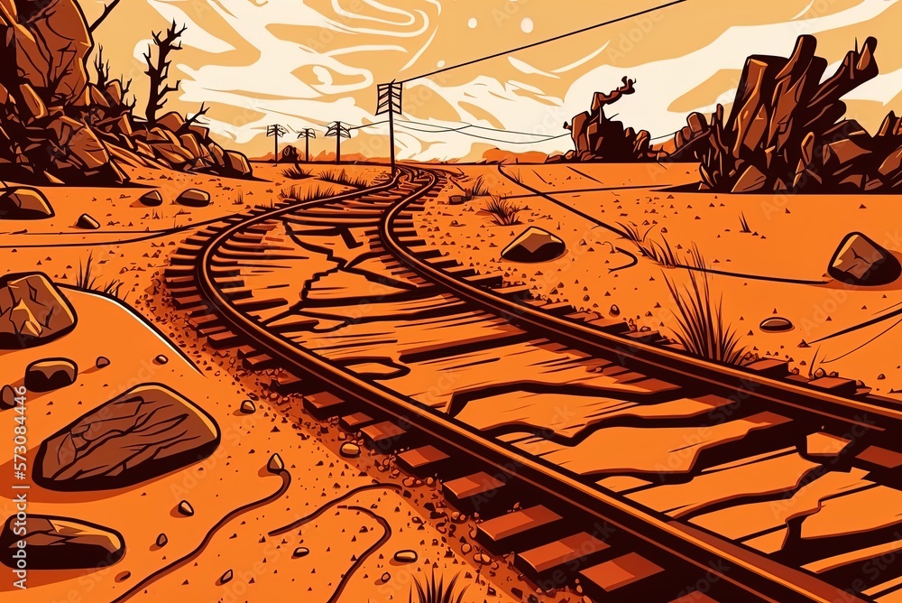 Poster image of dried mud and footprints in the background generative ai