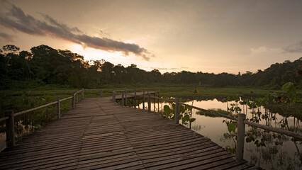 Lagoon at sunset, Kapawi
