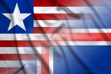 Liberia and Iceland government flag international negotiation ISL LBR