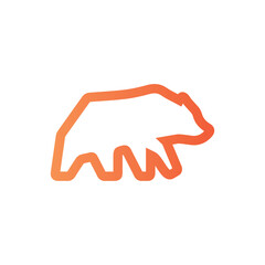 Obraz premium Bear image logo creative design with orange modern corporate, abstract letter logo