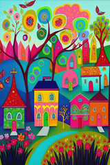 maisons colorées