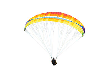 The sportsman flying on a paraglider. isolated on transparent background with clipping path....