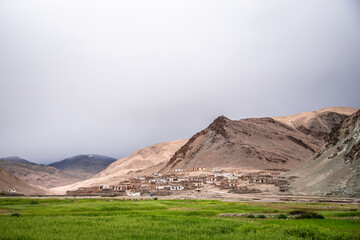 foggy rainy on top of mountain in Tso moriri, Lah, Ladakh, India.
