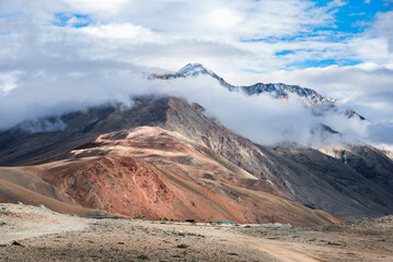 beautiful mountain scape in Tso moriri, Lah, Ladakh, India.