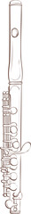 Piccolo Musical Instrument Line Art Illustration