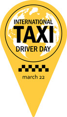 Vector design for International Taxi Driver Day March 22.